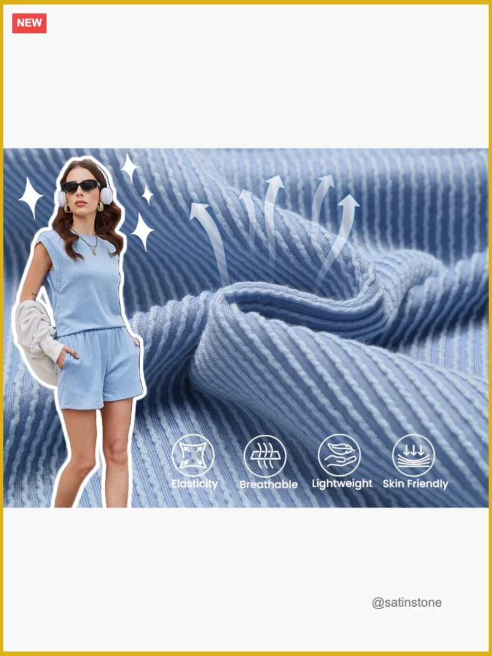 Two Piece Lounge Shorts Set Crewneck Cap Sleeve Matching Vacation Outfits with
